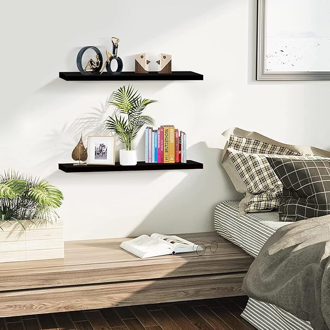SAUMONIERES 24 Inch Floating Wall Shelves