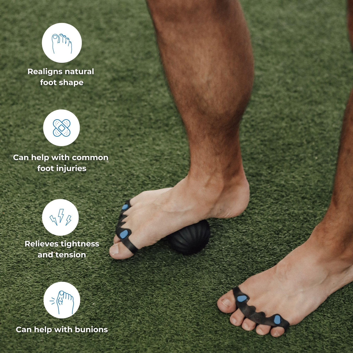 The Toe Spacer FLEX | Recovery from the Ground Up, Correct Bunions, Plantar Fasciitis, & Correct Toes | Adjustable Unisex Toe Spacer, perfect for first time users - Relieve Foot Pain and Tension