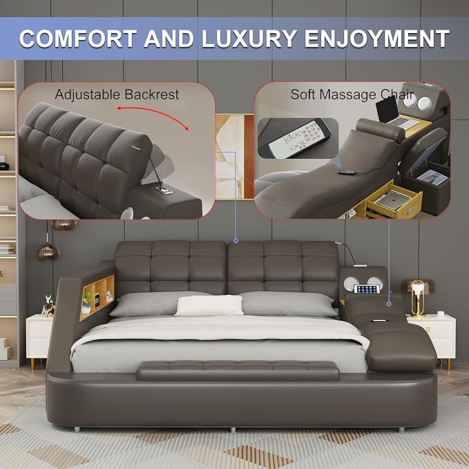 AF ARTISAN FURNITURE Queen Size Smart Multifuncional Bed Frame