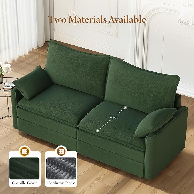 Vesgantti 74" Loveseat Sofa for Living Room, Comfy Cloud Couch Deep Seat