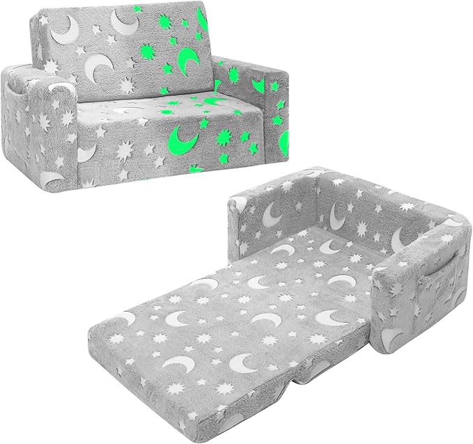 SLIGUY Kids Chair, Toddler Couch, Fold Out Sofa Chair, Toddlers Convertible