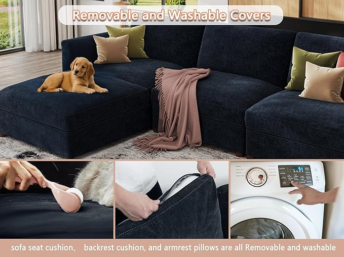 EASE MOOSE Modular Sofa, Oversized U Shape Sectional Modular Sofa, Wide Deep