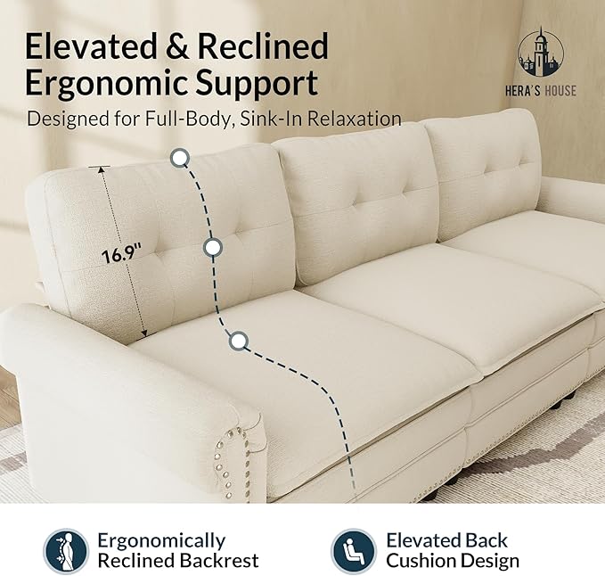 HERA'S HOUSE 3 Pieces Modular Sectional Sofa Sets, Oversized Couch Set