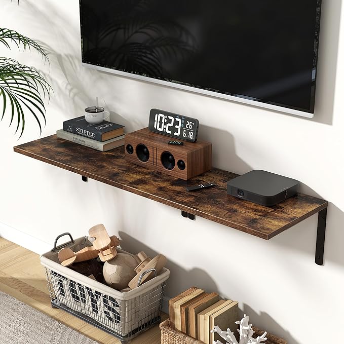 Floating Shelves for Wall, 12 Inch Deep Floating Shelves Set of 2, Wall Mounted