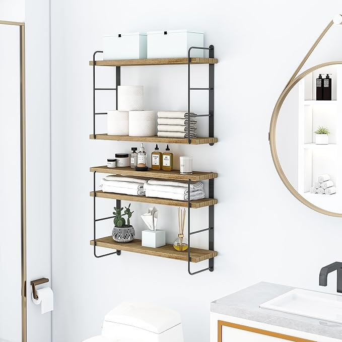 MXCSE Wall Shelves, Wall Mounted Floating Bookshelves, DIY Wood Hanging Shelves