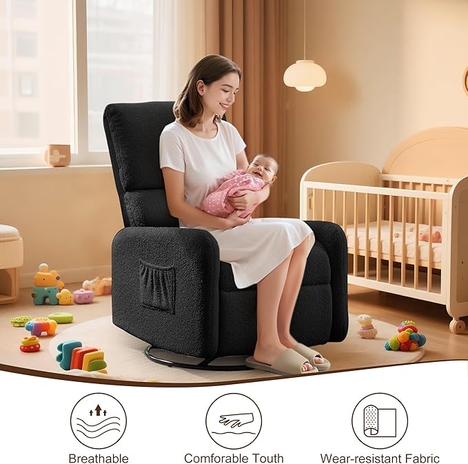 Korser 360° Rocking Chair, Nursery Rocker Chair