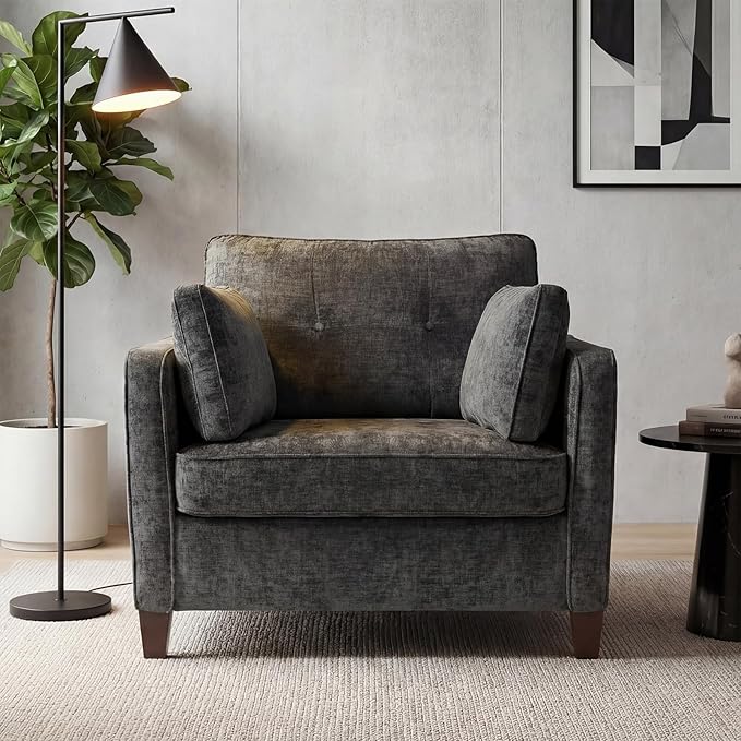 Luxury Oversized Accent Chair, 40.9" Upholstered Piping Single Armchairs
