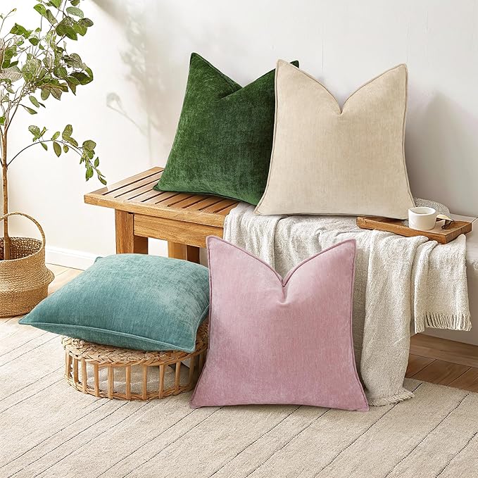 decorUhome Summer Couch Euro Sham Throw Pillow Covers 26x26 Set of 2,