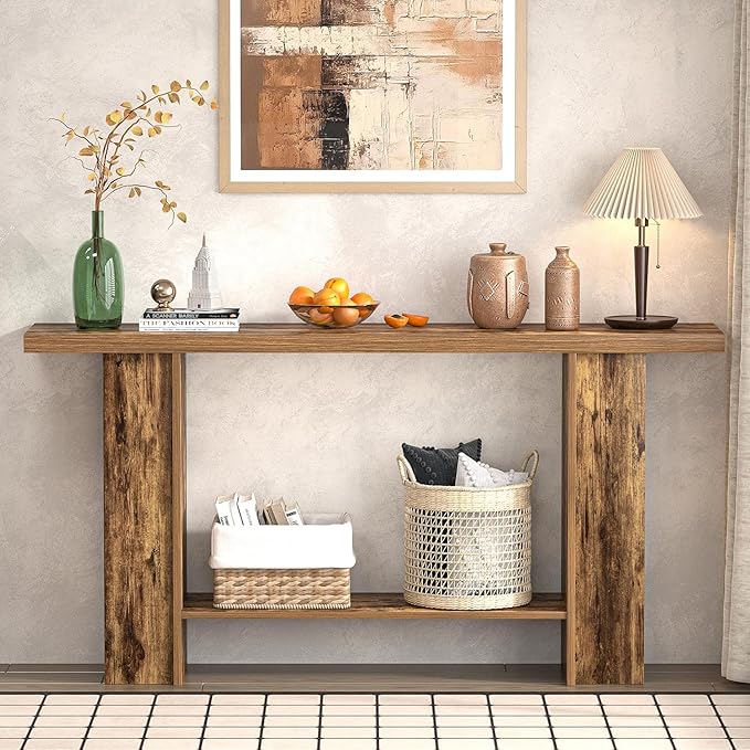 FOLUBAN Console Table for Entryway, Farmhouse Sofa Table