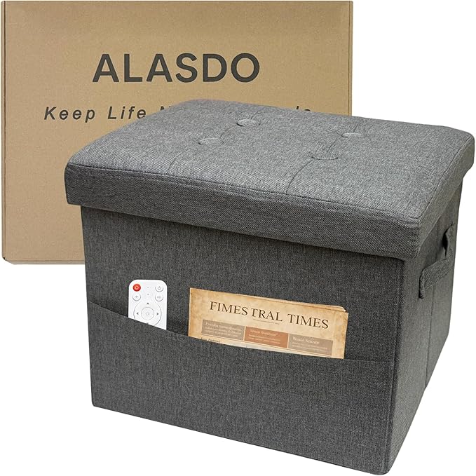 ALASDO Storage Ottoman Footrest Stool Small Ottoman