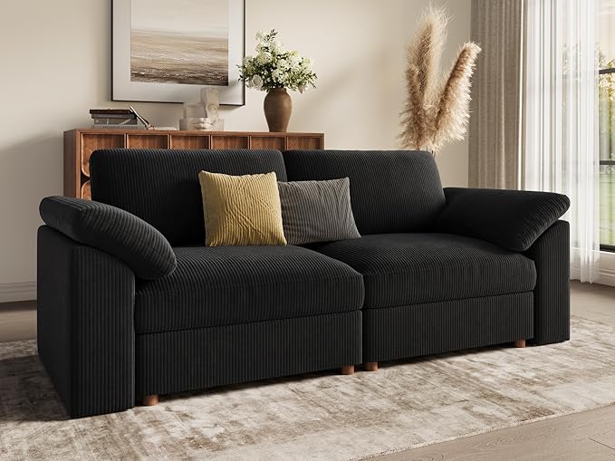 EASE MOOSE Comfty 2 Seat Couch, FSC Certified Modern Deep Seat Sectional Modular