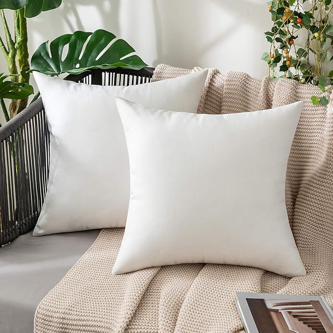 MIULEE Pack of 2 Decorative Outdoor Solid Waterproof Throw Pillow Covers Faux