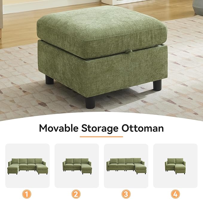 WUTUTUEE 107”Modular Sectional Sofa Convertible U Shaped Sofa Couch Set