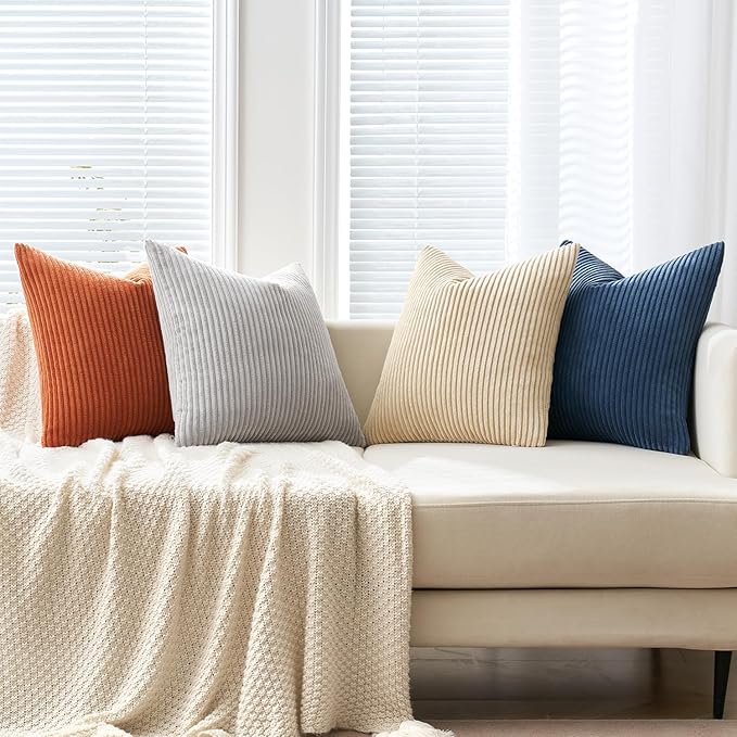 MIULEE Boho Farmhouse Throw Pillow Covers 18x18 Inch Set of 4 Summer Mordern