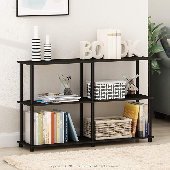 Furinno TURN-N-TUBE Storage Shelves, 3-Tier 47.4 Wide Book Shelf, Corner Shelf