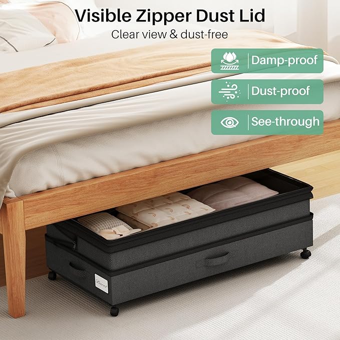 Kitstorack 4 Pack Height-adjustable Under Bed Storage