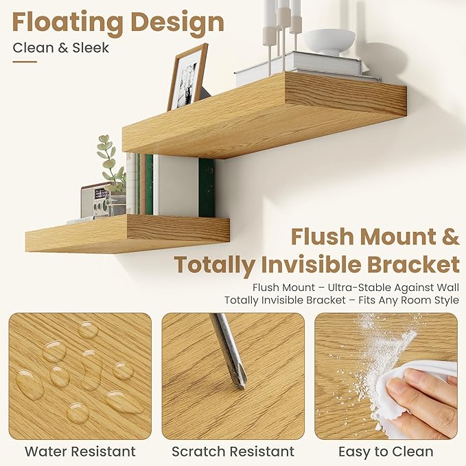 FLYJOE 48 Inch Long Floating Shelves