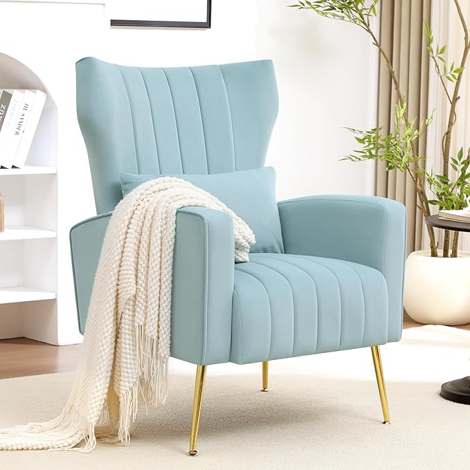 Modern Accent Chair Upholstered Living Room Chair, High Back Arm Chair