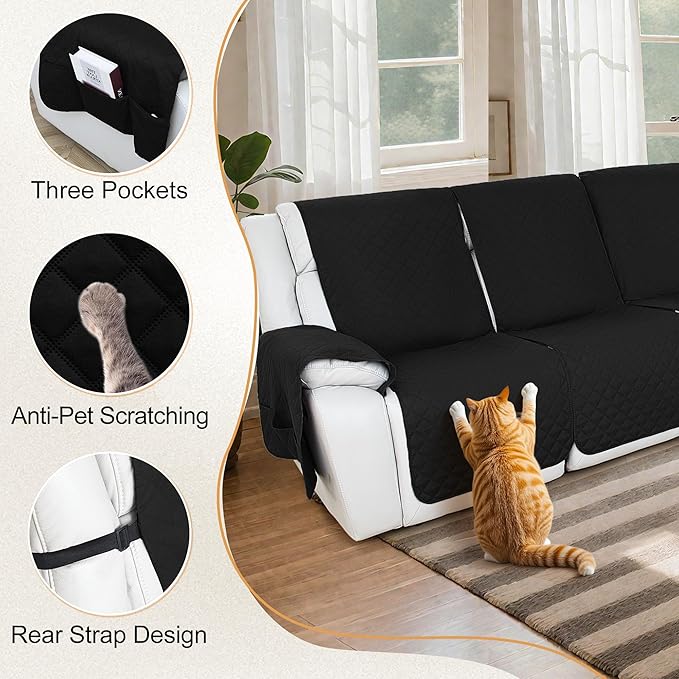 HDCAXKJ Reclining Sectional Couch Covers L Shape Recliner Sofa Middle Console
