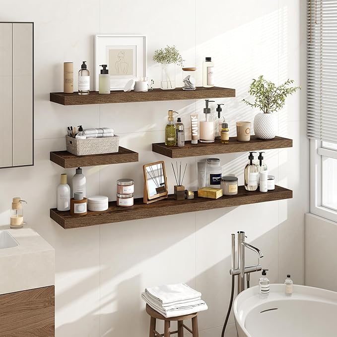 Acovy 16 Inch Floating Shelves, Wooden Shelves