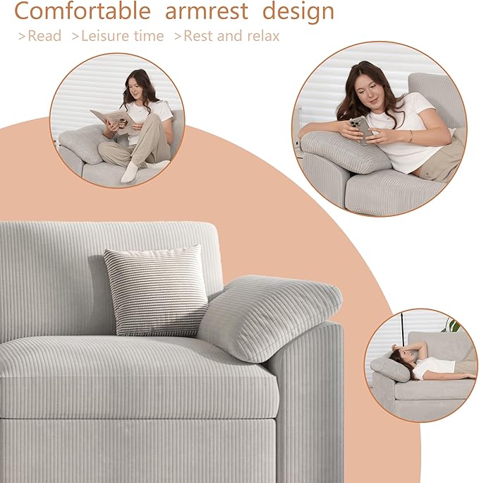 EASE MOOSE Oversized Sectional Modular Sofa, Large L Sectional Couch Wide Deep