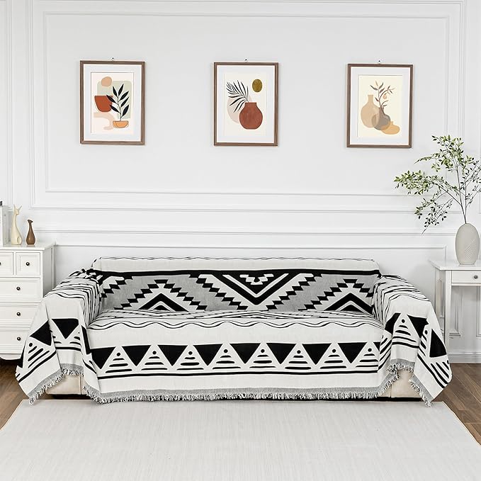 MYSKY HOME Couch Cover for Sectional Sofa Set Boho Geometric Furniture Sofa