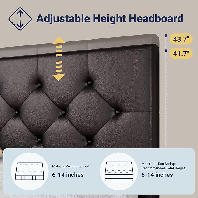 Allewie Upholstered King Size Platform Bed Frame