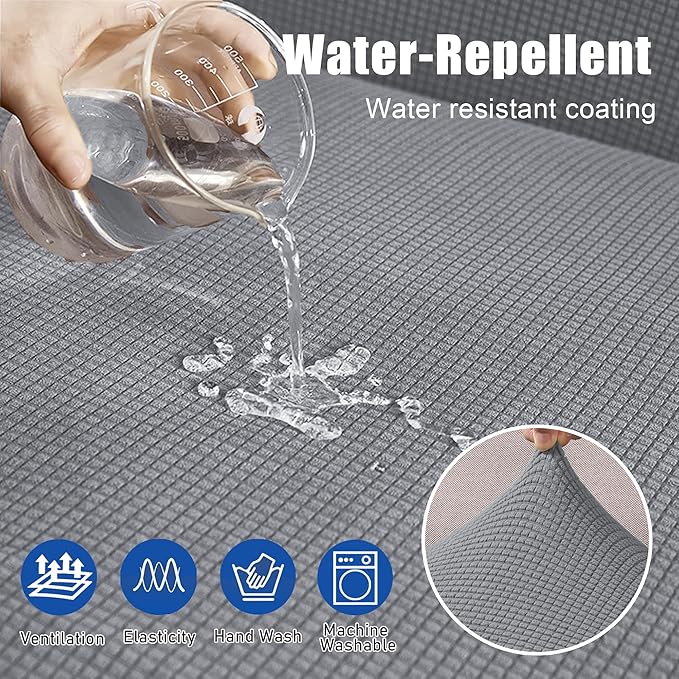 Water Repellent L Shaped Couch Covers Sofa Seat Cushion Slipcovers, Stretch