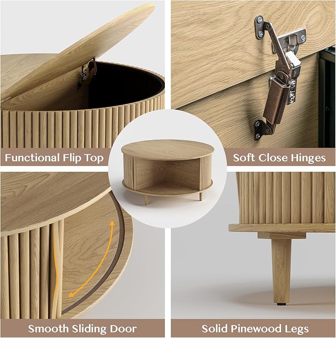 JOINICE Round Coffee Table