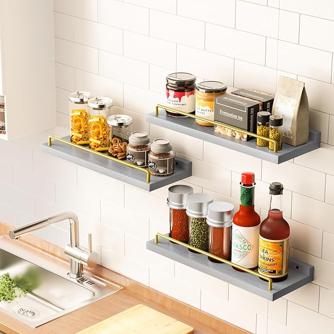 RYOFOBETTO Floating Shelves for Wall Decor, Living Room, Picture Frames