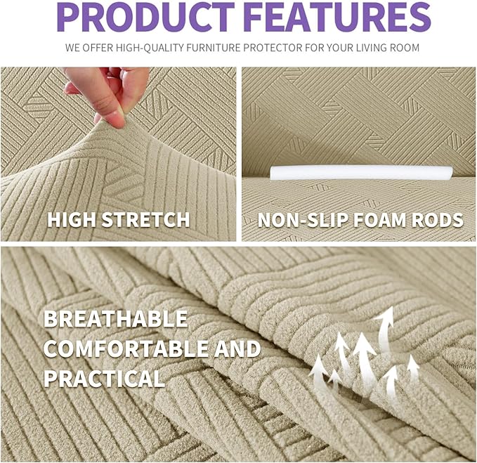 ZNSAYOTX Super Stretch Chair Slipcover, New Striped Sofa Chair Covers