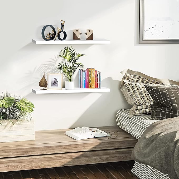 SAUMONIERES 24 Inch Floating Wall Shelves