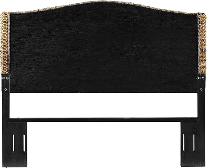 Crosley Furniture Serena Handwoven Natural Fiber Rattan Bed Headboard, Banana