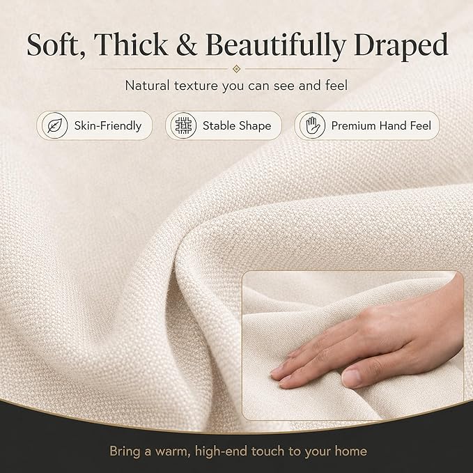 Mini Chenille Linen Blend Upholstery Fabric by the Yard, 57 Inch Wide Soft