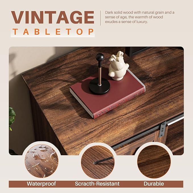 Sweetcrispy Farmhouse TV Stand 65 Inch