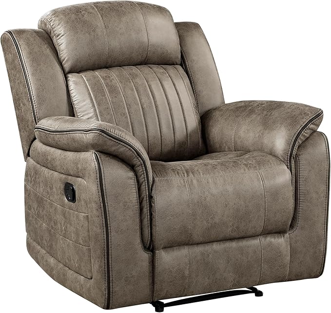 Lexicon Recliner Chair, Home Theater Seating, Manual Polished Microfiber