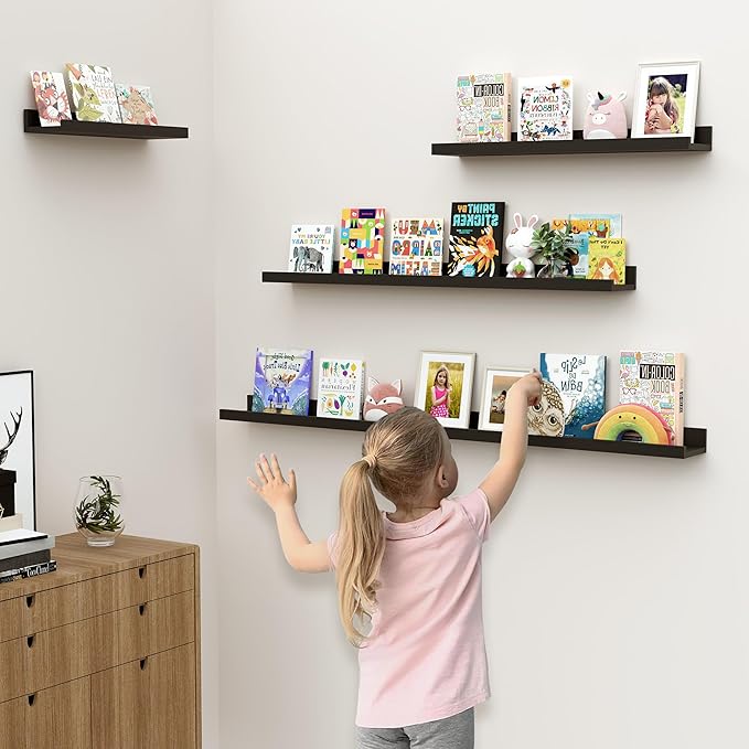 Floating Shelves for Wall, 48 inch Wood Floating Shelves Set of 2, Picture