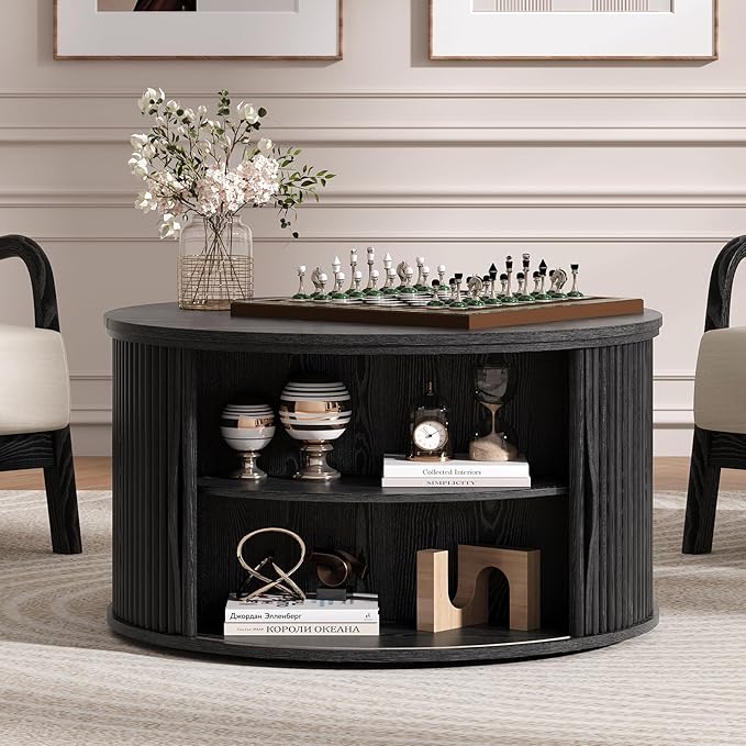 SULIVES Round Coffee Table