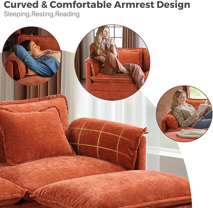 ELUCHANG Oversized 153" Modular Sectional Sofa, Comfy Deep Seat Cloud Couch