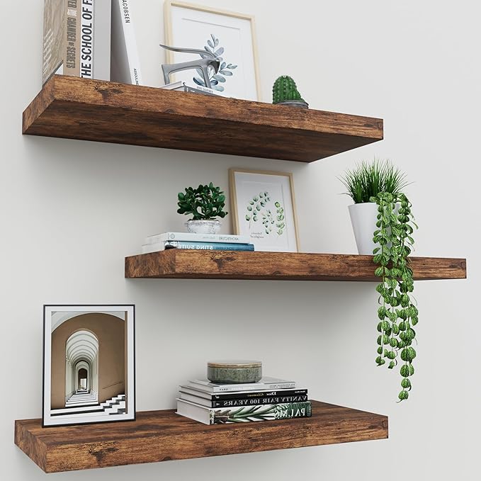 Upassion Floating Shelves for Wall Set of 3, Home Decor, Frame Display Wall