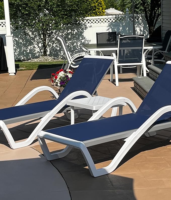 PURPLE LEAF Patio Chaise Lounge Chair Set of 3 Outside Aluminum Plastic