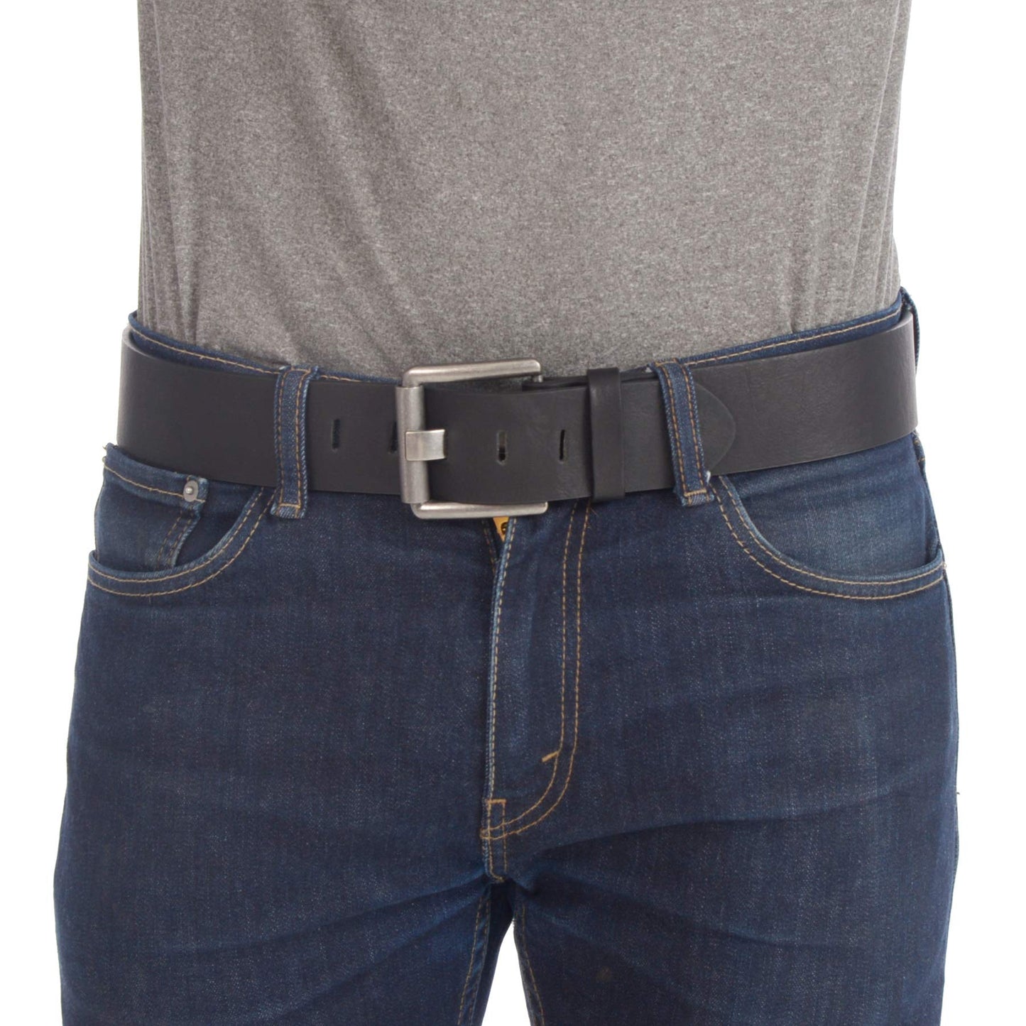 Gary Majdell Sport Men's 2" Genuine Leather Single Loop Dress Belt with Single Prong Metal Buckles - Classic and Fashion Design for an Everyday Use (Black, 36)