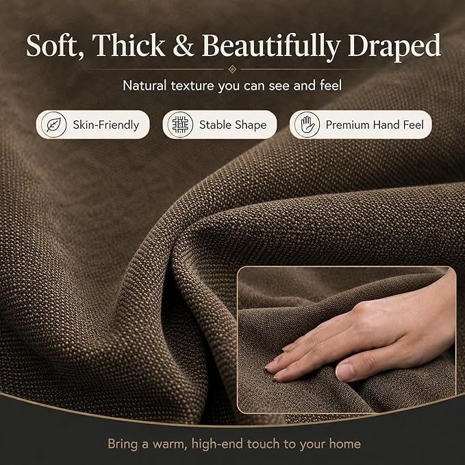 Mini Chenille Linen Blend Upholstery Fabric by the Yard, 57 Inch Wide Soft