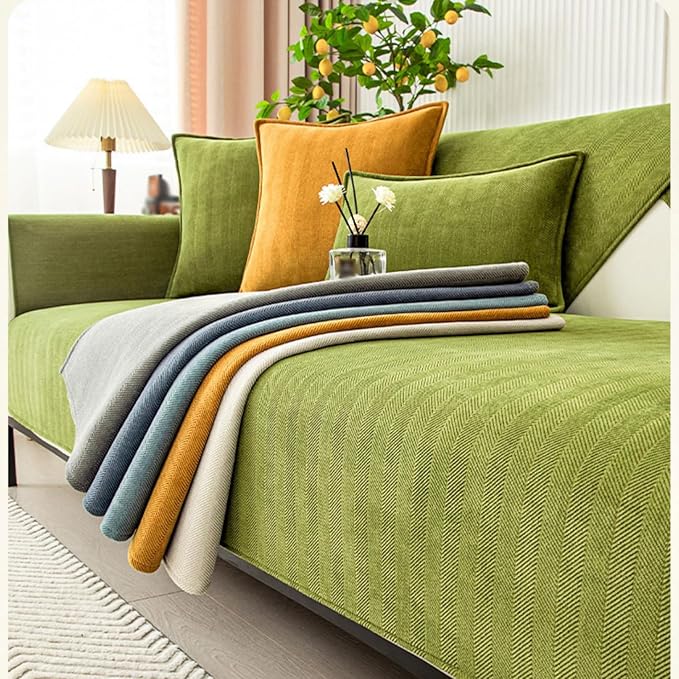 Funny Fuzzy Couch Cover, Chenille Couch Furniture Protector, Non Slip Sofa