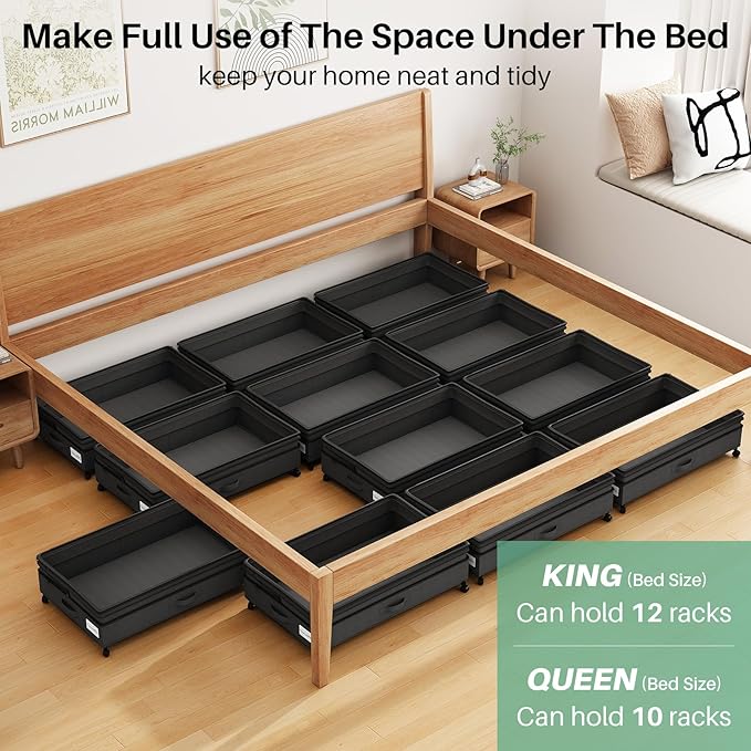 Kitstorack 4 Pack Height-adjustable Under Bed Storage