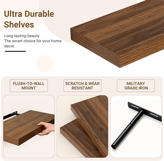 36 Inch Floating Shelves, 12 Inch Deep Floating Shelves