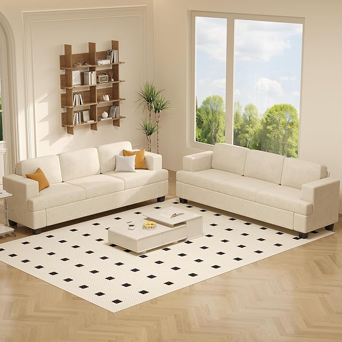 Apicizon Cloud Couches Living Room Furniture Sets, 3 Seater Sofa & 3 Seater Sofa