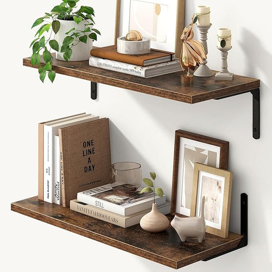 Fun Memories Deep Floating Shelves, 24W x 8D Floating Shelves Set of 2