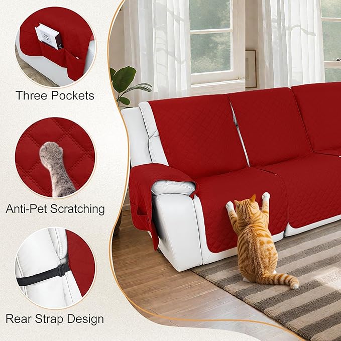 HDCAXKJ 100% Waterproof Reclining Sectional Couch Covers L Shape Recliner Sofa