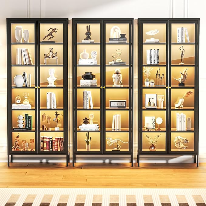 6-Tier Glass Display Cabinet